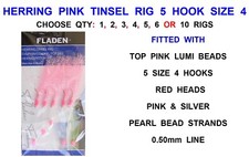 HERRING PINK TINSEL RIG 5 HOOK
