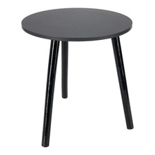 Black round wooden - black,
