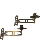 Antique Brass Wall Sconces Pair with Accents for Candles