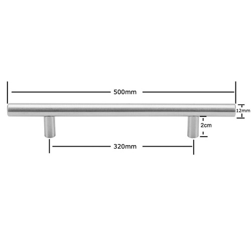 Brushed steel bar handles - steel, t