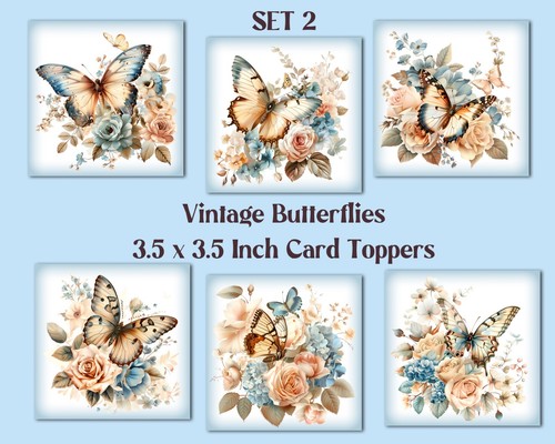 Vintage butterflies floral - vintage,