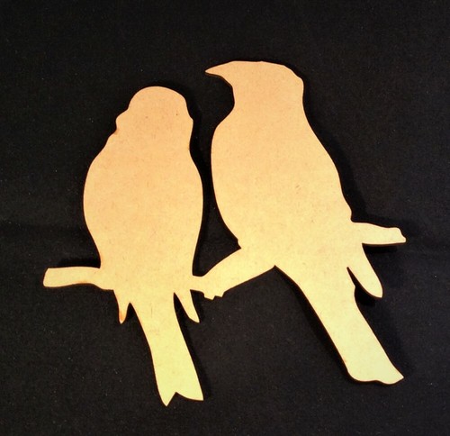 Wooden birds branch - on,