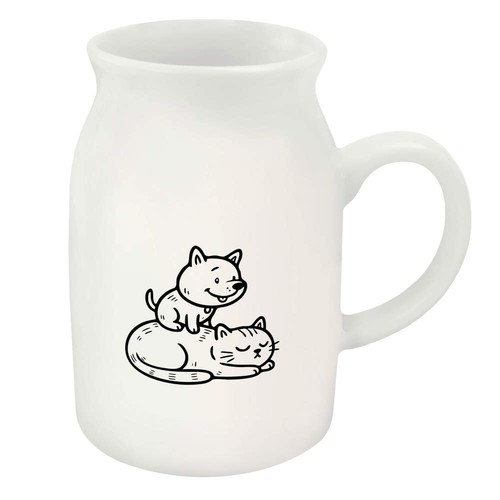 Puppy cat ceramic - ceramic, milk