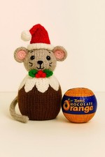 Christmas Mouse with Santa Hat Chocolate orange cover Knitting pattern only