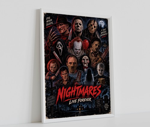 Horror movie villains poster - horror,