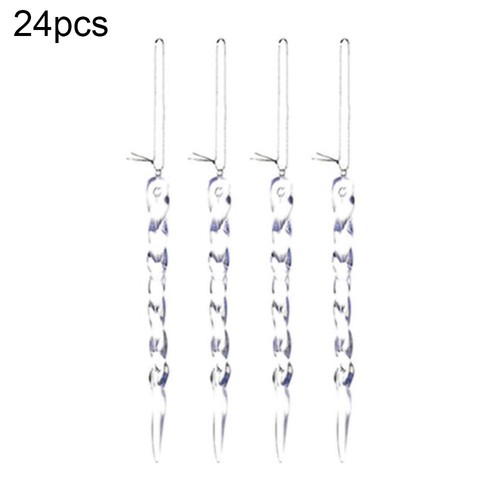 Delicate glass icicles - delicate, 24pcs