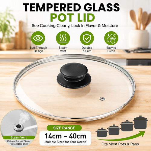 40cm glass lid - 14-40cm,