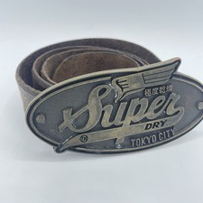 Vintage Superdry Men's Leather Belt Brown