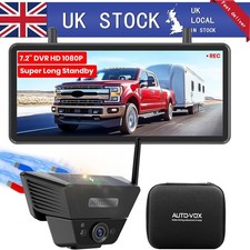 AUTO-VOX 7.2" HD Solar Magnetic Wireless Car Reversing Rear Camera DVR Recording