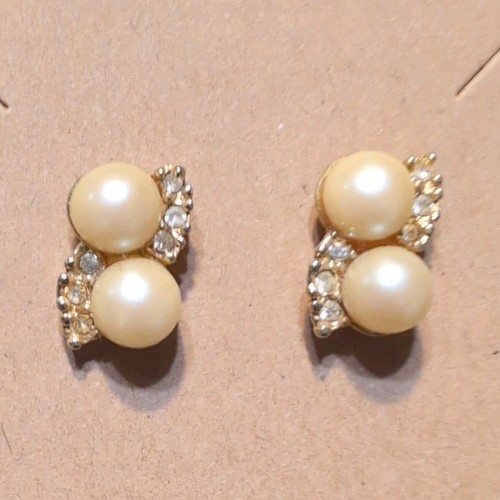 Vintage faux pearl pierced - vintage,
