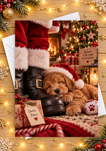 Cockapoo christmas card - christmas,