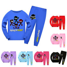Kids Girls Boys NINJA KIDZ Nightwear Tops Pants Outfits Cartoon Pyjamas Pjs Set