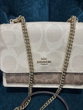 COACH Klare Cross Body Bag Signature Leather Sand & Tan BN Missing Coach Tag