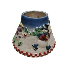 Snowman Yankee Candle Shade Ceramic Christmas Seasons Greetings 5” CH