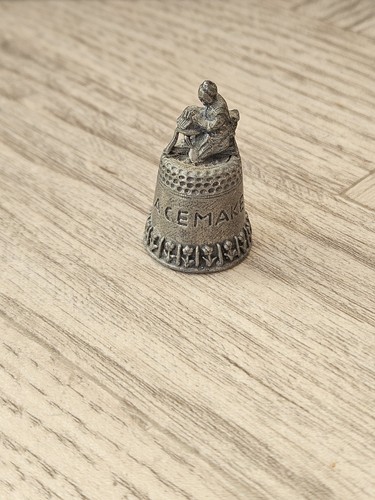 Vintage pewter thimble lace - pewter,