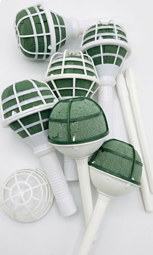 Green floral foam bouquet - green,