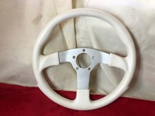 AMC Pacer Gremlin NOS White Leather 13.5" Steering Wheel Classic Car Hot Rod Etc