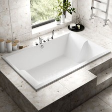 Nuie Double Ended Inset Spa Bath 1800mm x 1200mm - White - Waste Not Included