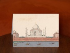 The Taj Mahal from the River by Unidentified Artist - A5 Art Print Card