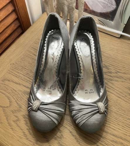 Debut silver satin court - court, shoes