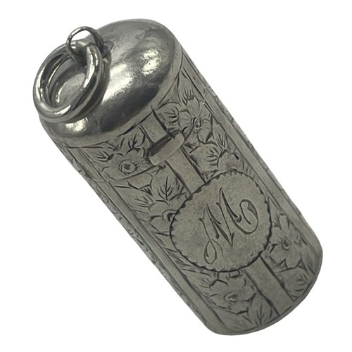 Unusual cylindrical silver - an,