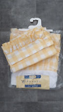 LEMON GINGHAM CURTAINS 45" X 54" APPROX AND MATCHING COT VALANCE NURSERY