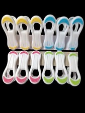 STRONG PLASTIC CLOTHE PEGS CLIPS WASHING LINE AIRER DRY LINE HOME GARDENS x12