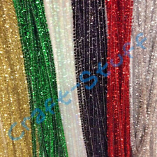 GLITTER/TINSEL  Craft Stems Pipe Cleaners for Crafts 30cm x 6mm  10-500 stems