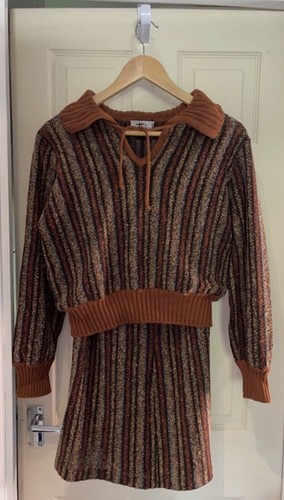 Vintage burnt orange - burnt, striped
