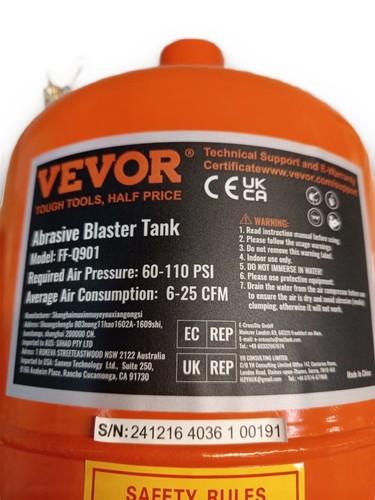 Vevor sand blasting machine - sand,