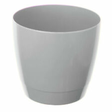 Whitefurze Indoor Round Plant Pot 16cm Grey
