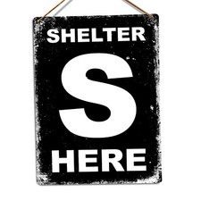 Metal Wall Sign - Shelter Here