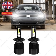 FOR VW 2PC Upgrade H4 6000K White COB LED Headlight High/Low Beam Bulbs C9B Set