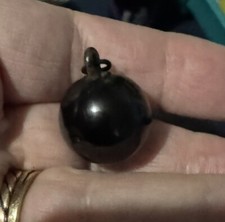 VICTORIAN VULCANITE BALL ORB FOB CHARM