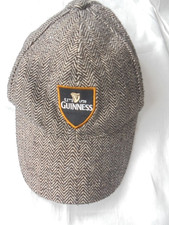 Guinness Cap Hat : Herringbone Tweed Wool Blend : Licensed Product : 59cms