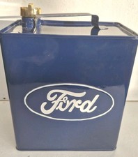 VINTAGE Type Ford Oil 2 GALLON PETROL CAN & CAP RS2000 Man Cave Automobilia NEW