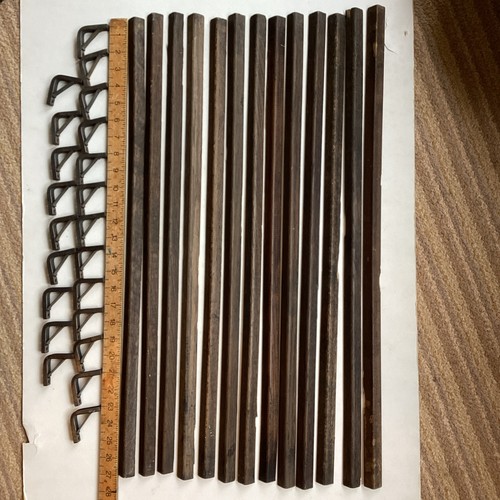 Antique oak wood stair - oak, rods
