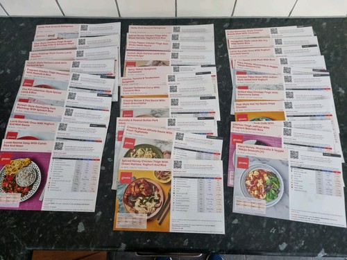 Gousto recipe cards used - 31,