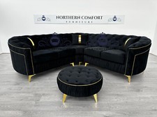 Ambassador Chesterfield Corner Sofa in Plush Velvet