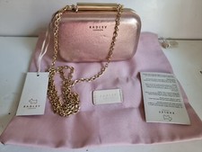 RADLEY LONDON DESIGNER WOMENS ROSE GOLD CLUTCH EVENING CROSSBODY HANDBAG NEW