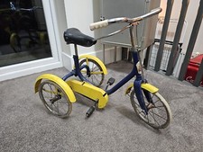 SUPERB VINTAGE RALEIGH TRICYCLE BLUE & YELLOW ORIGINAL PAINT STUNNING EXAMPLE