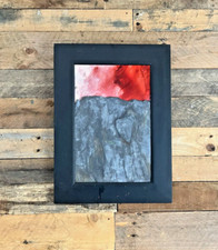 ORIGINAL WELSH SLATE & OIL PAINTING MOUNTAIN SUNSET BY LESLIE JONES NORTH WALES