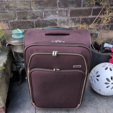 Antler Brown Soft Shell Two Wheeled Suitcase telescopic handle expandable case