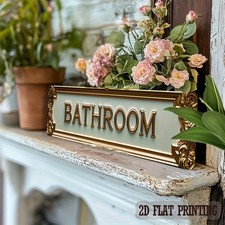 2D Vintage Metal Bathroom Wall