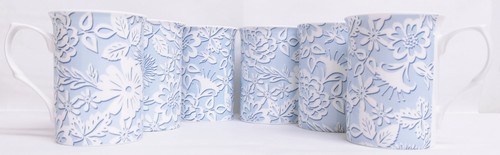 Blue lace mugs set fine - blue,