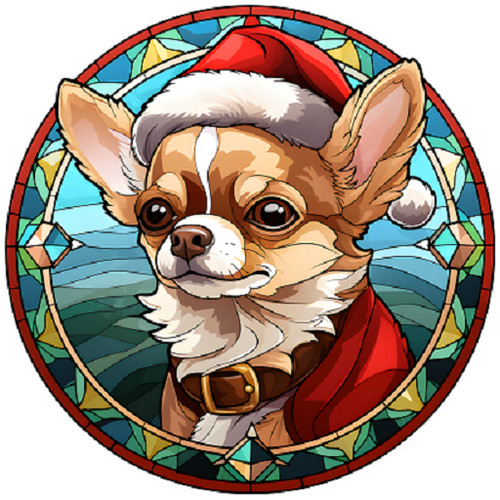 Dog christmas bauble stained - dog,