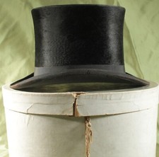 VINTAGE SILK TOP HAT CHRISTYS LONDON 22 1/4" size 7 JONES & DUNN good order