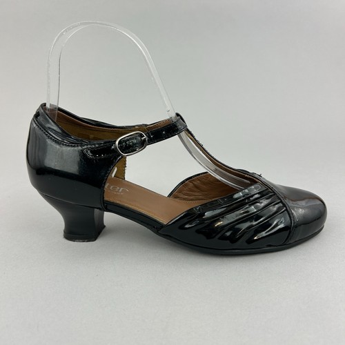 Hotter black patent leather - black,