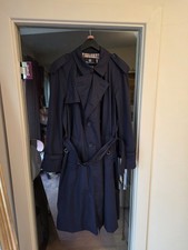 Aquascutum London – Classic Long Trench Coat – Navy Blue – Size 46R  – Excellent