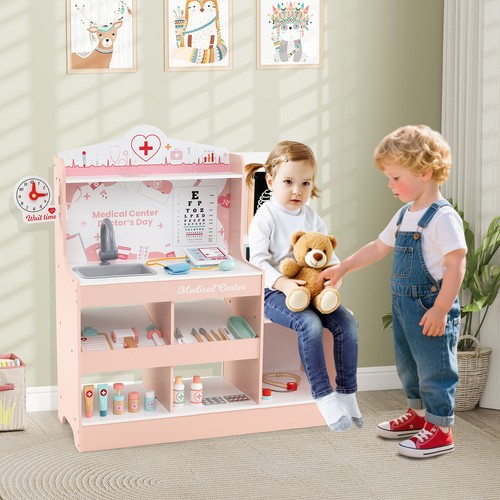 Wooden doctor play set kids - play,
